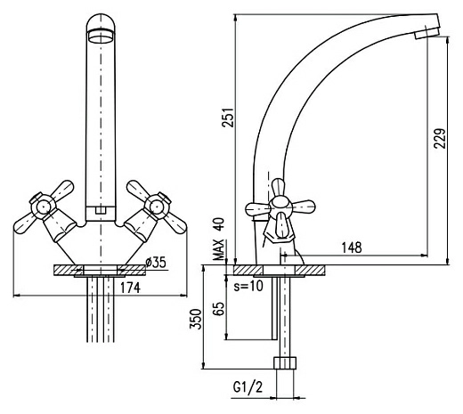 Смеситель Rav Slezak Morava MK120.5/3 для кухонной мойки Смеситель Rav Slezak Morava MK120.5/3 для кухонной мойки