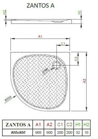 Душевой поддон Radaway Zantos A 90x90