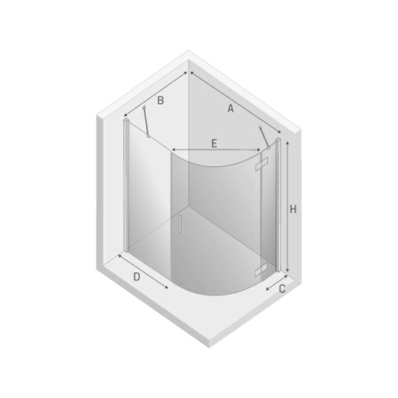 Душевой уголок New Trendy NEW MERANA L 120x85x195