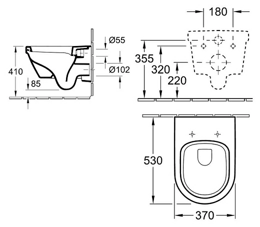 Унитаз подвесной Villeroy &amp; Boch Omnia Architectura 5684 H101 alpin, с микролифтом