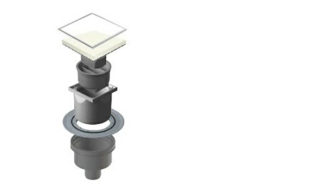Точечный трап Pestan Confluo Vertical Dry White Glass 10x10 with flange, 13000335 Точечный трап Pestan Confluo Vertical Dry White Glass 10x10 with flange, 13000335