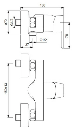Смеситель Ideal Standard Vito B0411AA для душа Смеситель Ideal Standard Vito B0411AA для душа