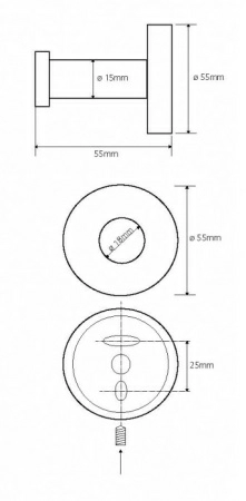 Крючок цилиндрический Bemeta Neo 104106065 5.5 x 5.5 x 5.5 см, хром матовый Крючок цилиндрический Bemeta Neo 104106065 5.5 x 5.5 x 5.5 см, хром матовый