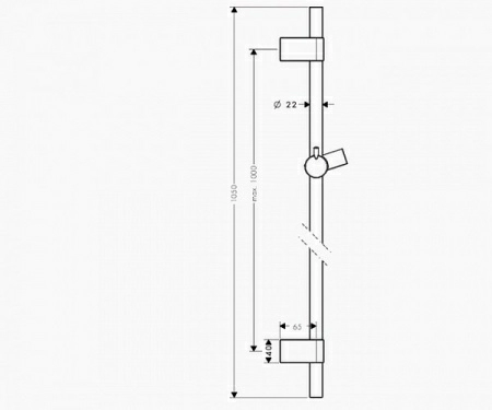 Штанга для душа Hansgrohe Unica'S Puro Reno 105 см, 28663000, хром Штанга для душа Hansgrohe Unica'S Puro Reno 105 см, 28663000, хром