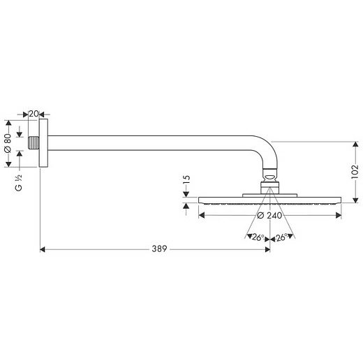 Верхний душ Hansgrohe Raindance S 240 Air 27461000 Верхний душ Hansgrohe Raindance S 240 Air 27461000