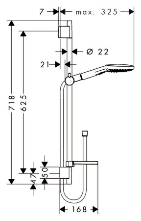 Душевой гарнитур Hansgrohe Raindance Select E 120 26620000 Душевой гарнитур Hansgrohe Raindance Select E 120 26620000