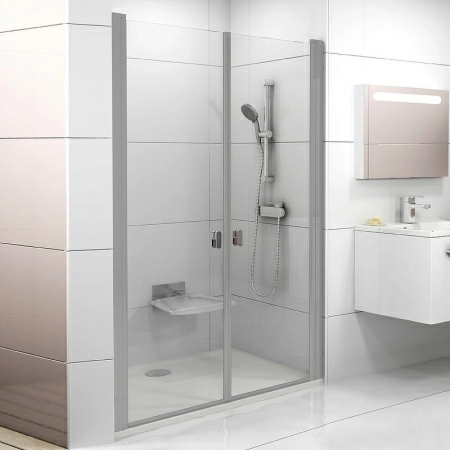 Душевая дверь в нишу Ravak CSDL2-120 Transparent, профиль сатин