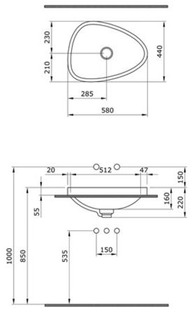Раковина Bocchi Etna 1112-012-0125, оранжевая
