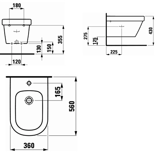 Биде Laufen LB3 8.3068.2.000.302.1 подвесное