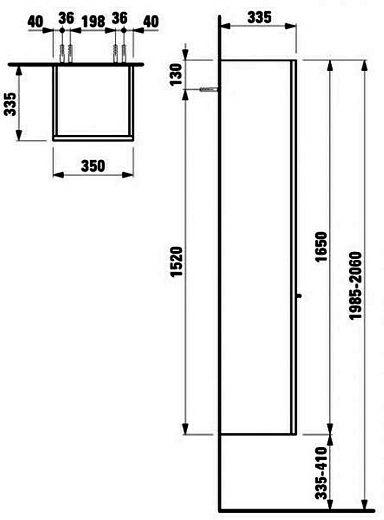 Шкаф-пенал Laufen Case 402022 35x34x165 R, глянцевый белый Шкаф-пенал Laufen Case 402022 35x34x165 R, глянцевый белый