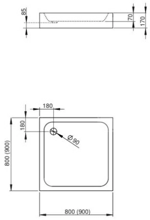 Душевой поддон Radaway Siros C900 Compact 90x90x17 Душевой поддон Radaway Siros C900 Compact 90x90x17