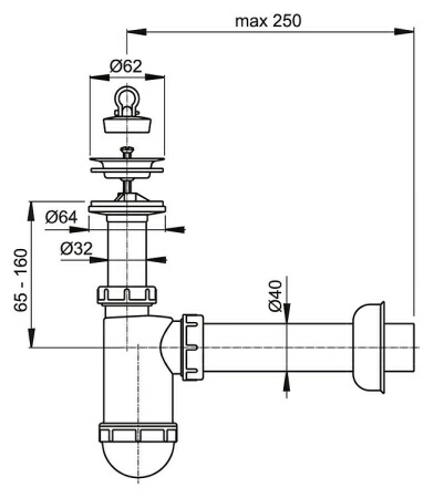 Сифон для раковины AlcaPlast A41 Сифон для раковины AlcaPlast A41
