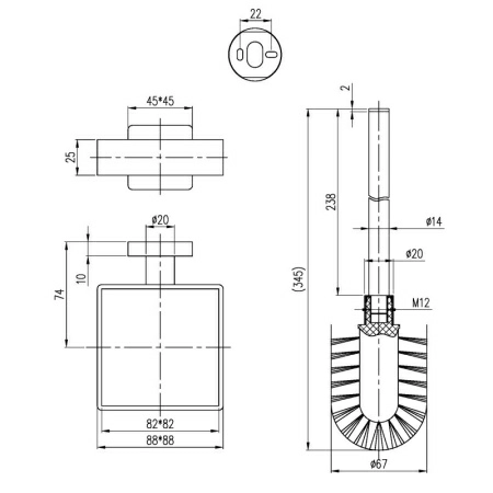 Комплект для туалетного ершика Villeroy&Boch Elements, TVA152017000K5 Комплект для туалетного ершика Villeroy&Boch Elements, TVA152017000K5