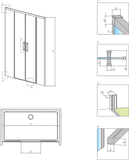 Душевая дверь Radaway Idea Black DWD 160x200