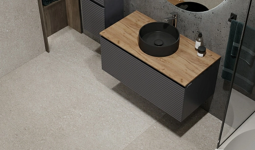 Тумба под умывальник Cossety 100 подвесная Антрацит/Дуб Крафт золотой