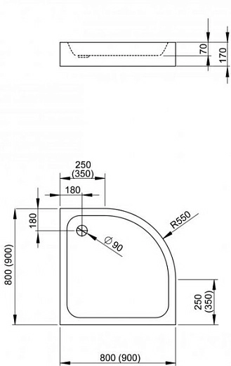 Душевой поддон Radaway Siros A800 Compact 80x80x17