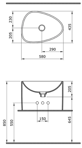 Раковина Bocchi Etna моноблок 1162-033-0125, мятная