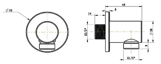 Настенный отвод Villeroy&Boch, TVC00045600076