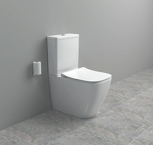 Напольный унитаз Ideal Standard i.life S RimLS+ с бачком и сиденьем Soft-Close, пристенный