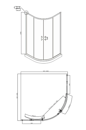 Душевое ограждение Ambassador Kingston 14011105 100*100