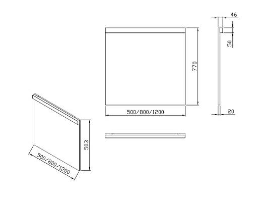 Зеркало Ravak Natural 1200 X000001058, белое