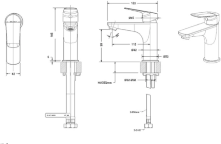 Смеситель для умывальника Bravat Rhein F1429564BW-9-ENG черный Смеситель для умывальника Bravat Rhein F1429564BW-9-ENG черный
