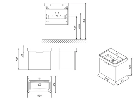 Тумба под раковину Ravak SD BeHappy X000001097 53 см, белая