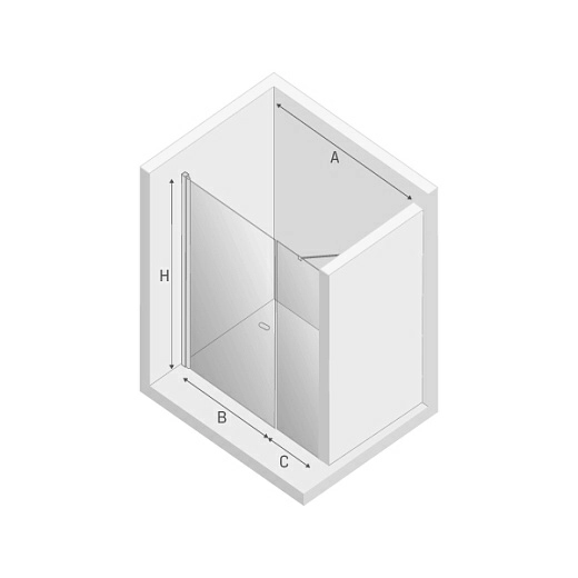 Дверь в нишу New Trendy NEW SOLEO PLUS 120x195 (var 1)