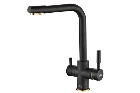 Смеситель для кухни ZorG Steel Hammer SH 552 черный + бронза Смеситель для кухни ZorG Steel Hammer SH 552 черный + бронза