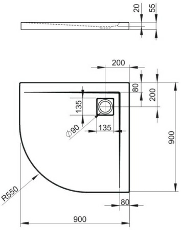 Душевой поддон Radaway Argos A900 90x90x5,5