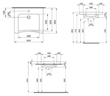 Раковина Bocchi Care&Comfort 1142-019-0126, красная Раковина Bocchi Care&Comfort 1142-019-0126, красная
