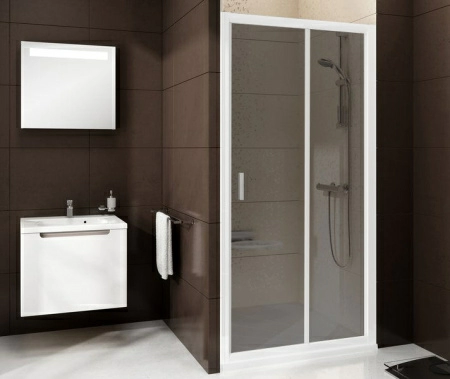 Душевая дверь в нишу Ravak BLDP2-100 Grape, профиль белый