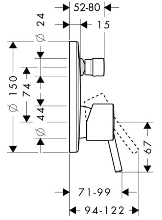 Смеситель Hansgrohe Talis S 32475000 для ванны с душем