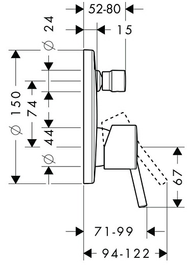 Смеситель Hansgrohe Talis S 32475000 для ванны с душем