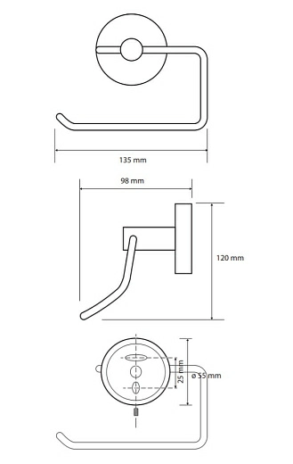 Держатель туалетной бумаги Bemeta Neo 104112045 13.5 x 9.8 x 12 см без крышки, хром матовый
