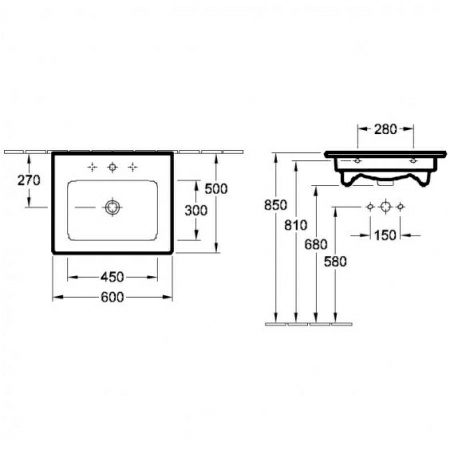 Умывальник Villeroy&Boch Venticello 41246001 60x50 Умывальник Villeroy&Boch Venticello 41246001 60x50