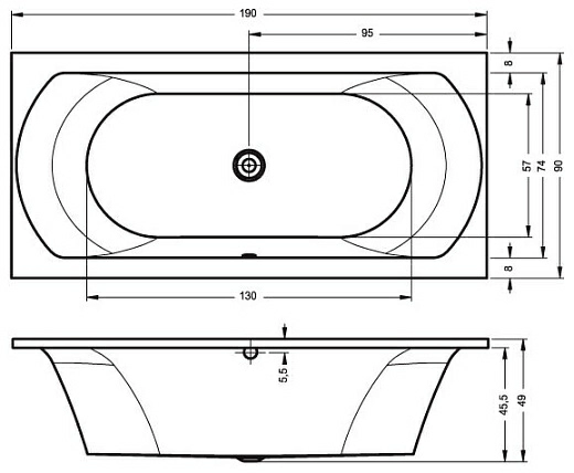 Акриловая ванна Riho Lima 190