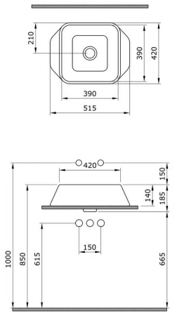 Раковина Bocchi Elba 1005-005-0125, черная