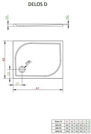 Душевой поддон Radaway Delos D 80x75 Душевой поддон Radaway Delos D 80x75
