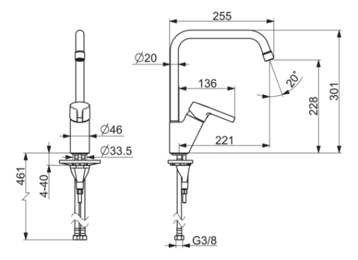 Смеситель для кухни Oras Saga Style 3933FH