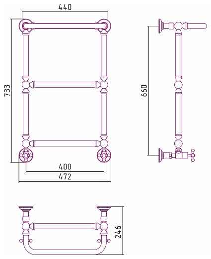 Полотенцесушитель водяной Сунержа Ренессанс 1386 660x400