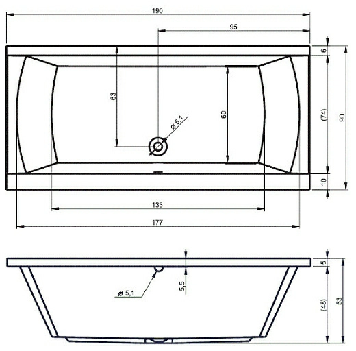 Акриловая ванна Riho Julia 190 Акриловая ванна Riho Julia 190