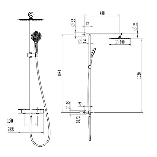 Душ Villeroy&Boch Embrace PLUS, 3 режима, TVS1083000161