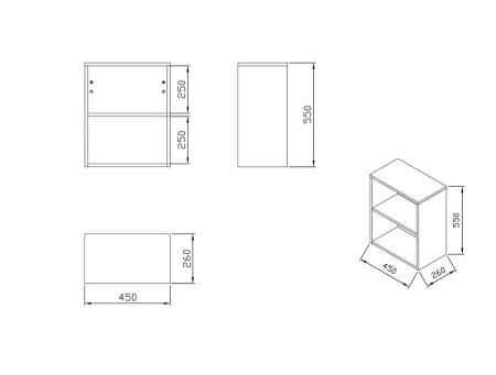 Шкаф боковой Ravak SD Natural 450 X000001055, белый