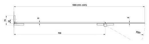Шторка на ванну Ravak BVS2-100 L Transparent, фурнитура хром
