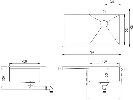 Мойка AquaSanita Steel LUNA 101 N-R Мойка AquaSanita Steel LUNA 101 N-R