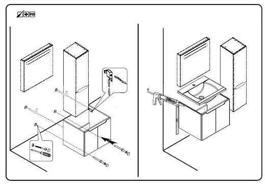 Тумба под умывальник Ravak SDD Classic 800 X000001093, белая/белая