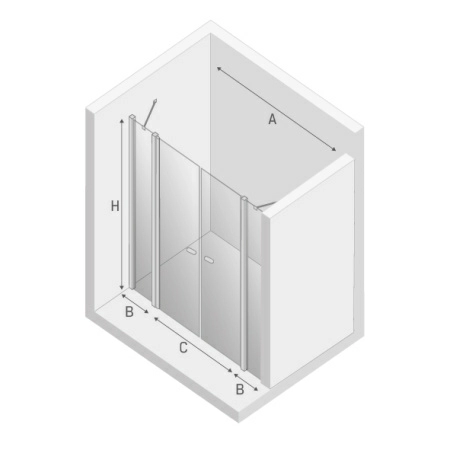 Дверь в нишу New Trendy NEW SOLEO 130x195 (var 1)