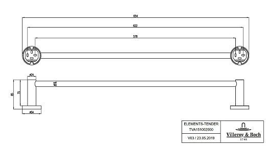 Держатель для полотенец Villeroy&Boch Elements, TVA15100200061