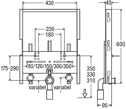 Инсталляция для биде 656140 Viega Steptec